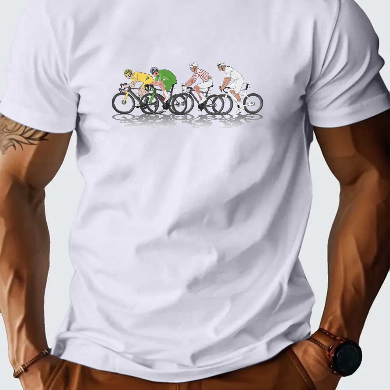 Vintage Cycling Gear - Camiseta de Ciclismo Masculina França: Nova