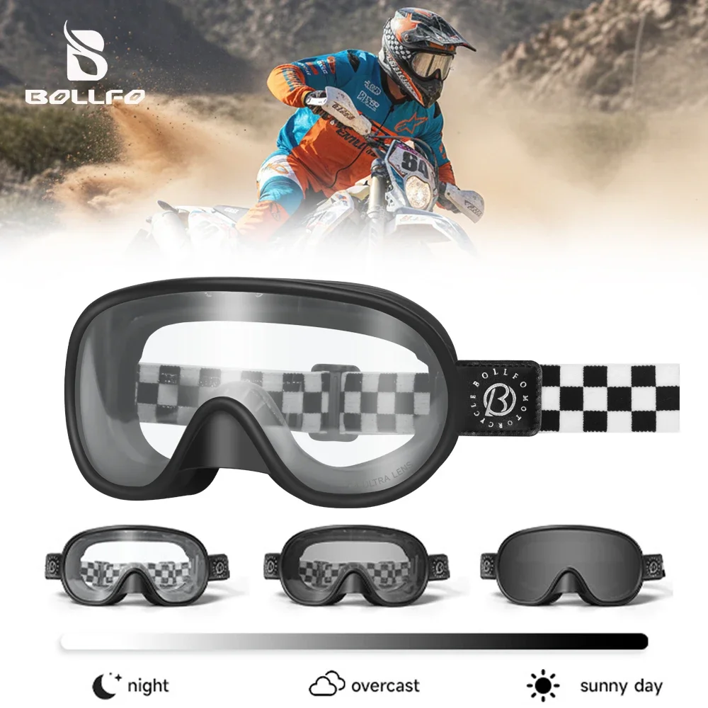 Vintage Cycling Gear - Óculos de Motocicleta Vintage Fotocromáticos UV400