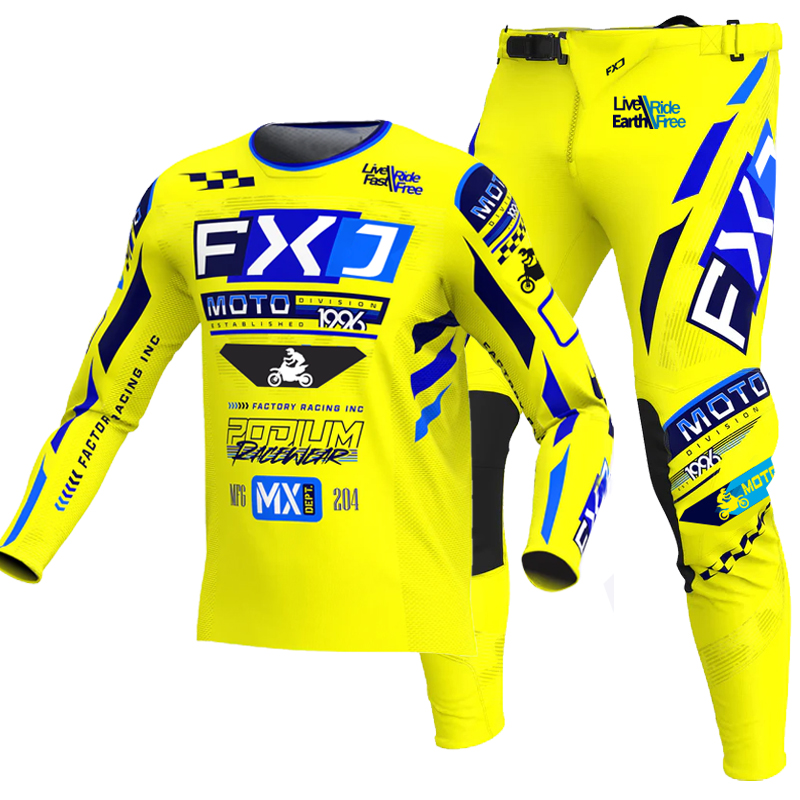 Cycling Gear Pants - Novo fxj amarelo enduro motocross conjunto
