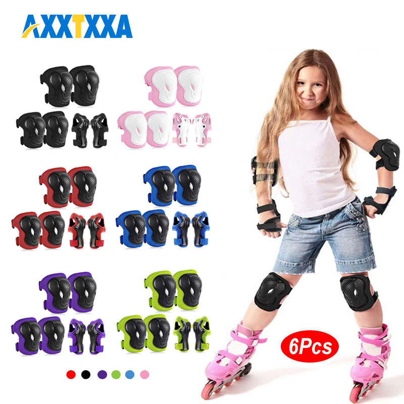 Cycling Safety Gear For Kids - 6 pçs crianças joelheiras cotoveleiras guardas