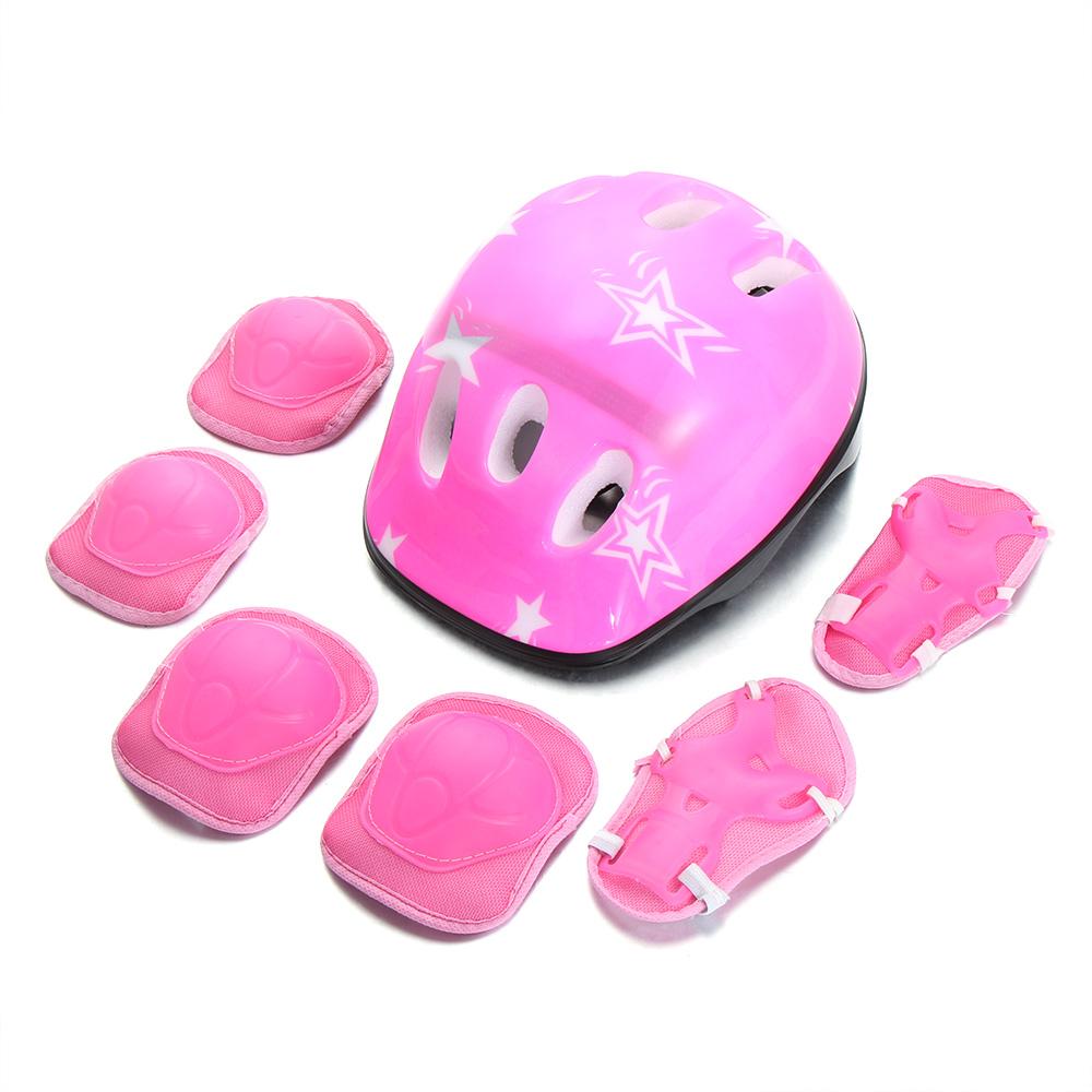 Cycling Safety Gear For Kids - Azul vermelho rosa bicicleta segurança crianças