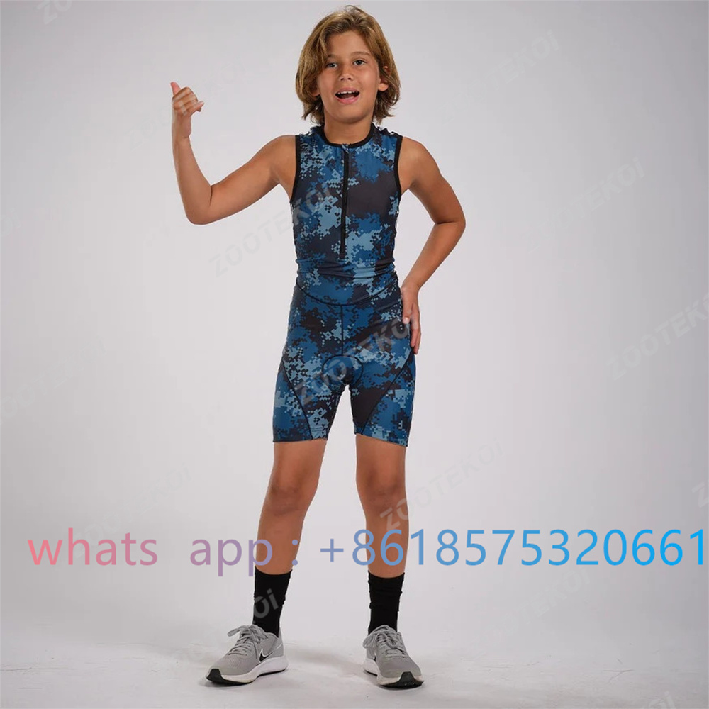 Cycling Gear Girls - Zootekoi-Macacão Universal Triathlon sem mangas para