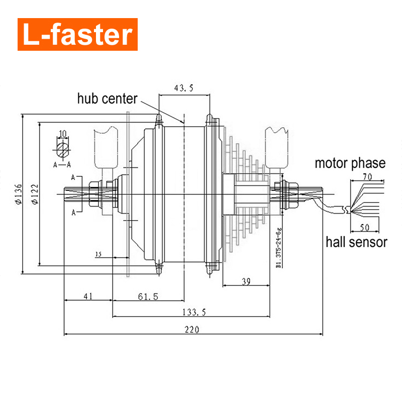 Motor de Cubo H04 250W 24V 36V - Cycling Gear Hub avaliação e preço