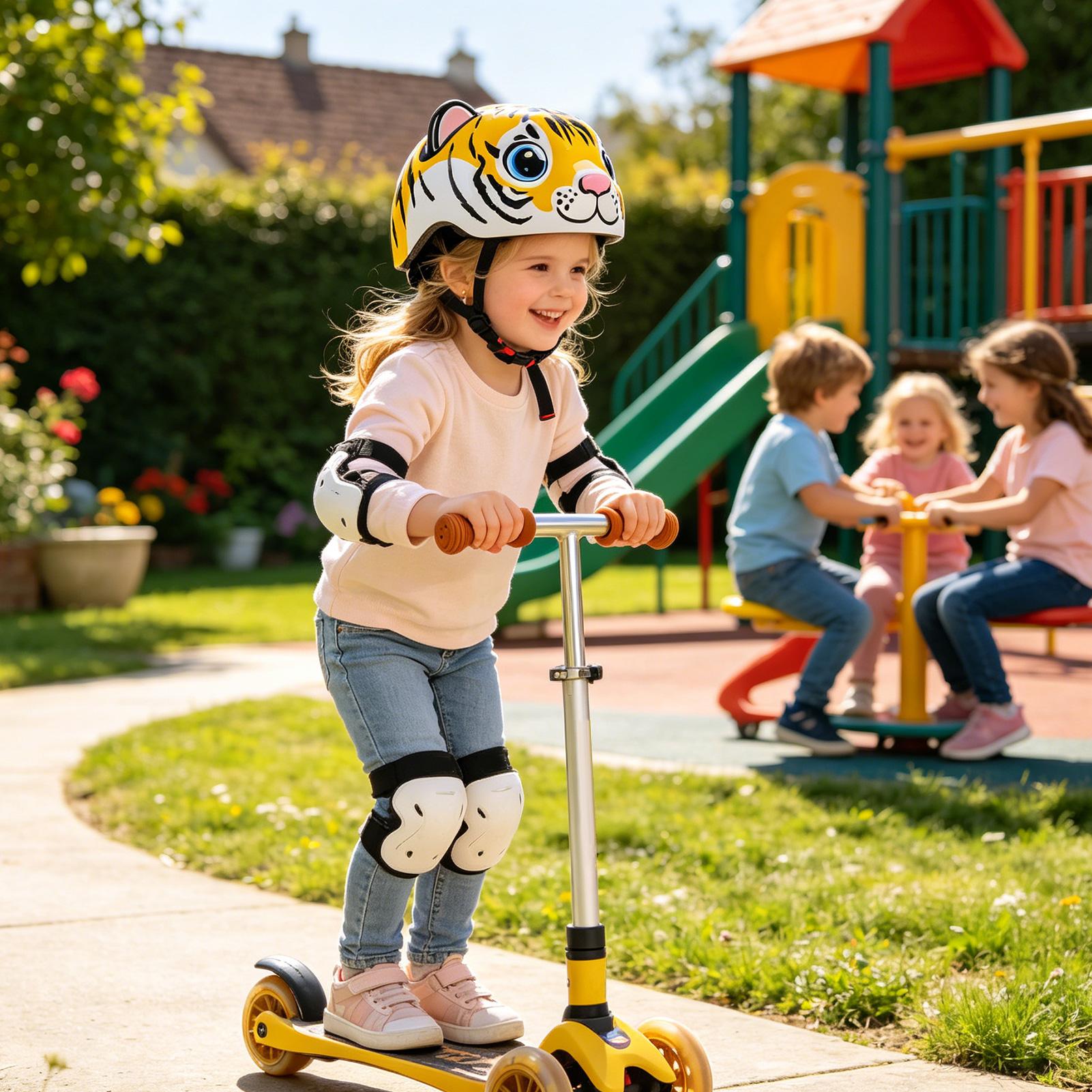 Capacete infantil com padrão d - Cycling Safety Gear For Kids avaliação e preço